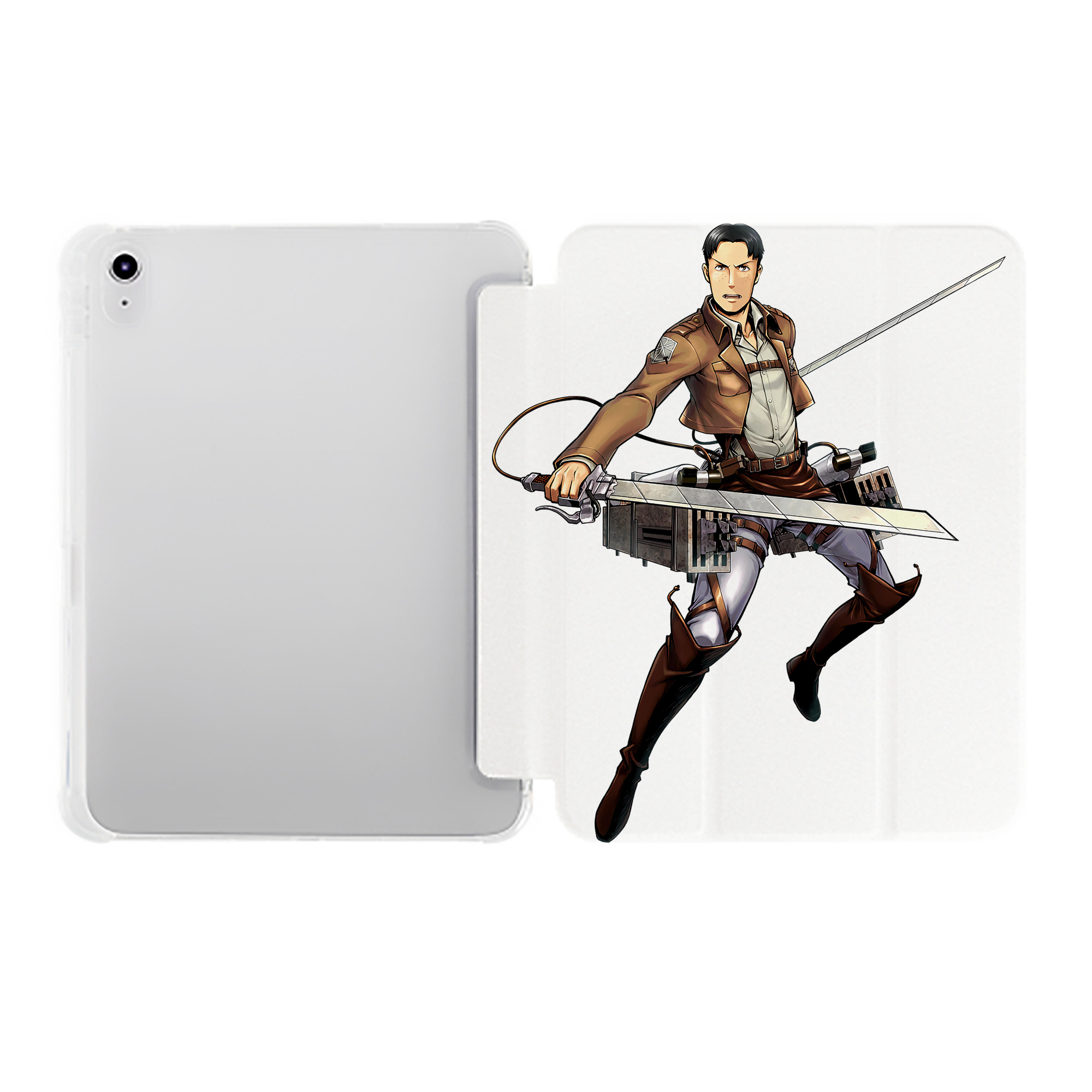 （画像用） 進撃の巨人 Attack on Titan IPad ケース ペン収納付き 三つ折りスタンド PUレザー×シリコン 対応機種9.5/10.5/10.9インチ